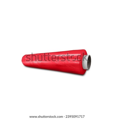Red pallet wrap stretch film isolated on white background