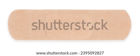 One medical adhesive bandage isolated on white, top view Royalty-Free Stock Photo #2395092827