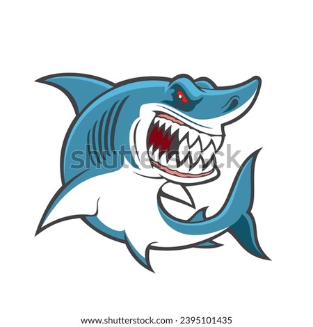 shark mascot vector art illustration design