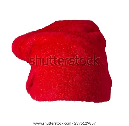 red hat isolated on white background .knitted hat .