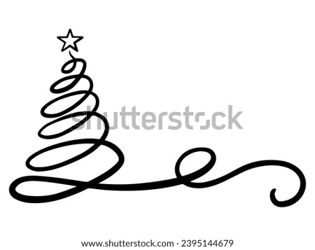 Christmas Tree outline icon Illustration