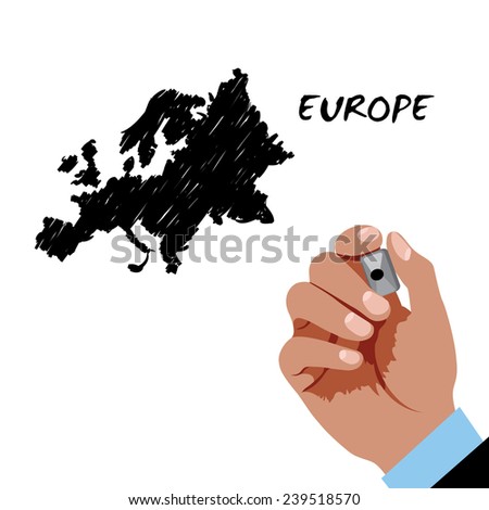 Hand drawing map of Europe