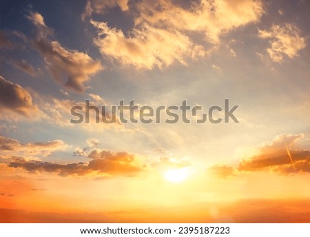 Sunset sky with colorful sunrise in the morning Royalty-Free Stock Photo #2395187223