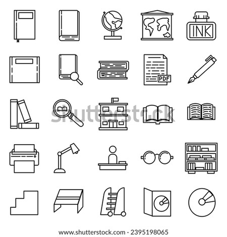 Library Icon in Line Style Perfect for Any Purpose and Presentation or etc