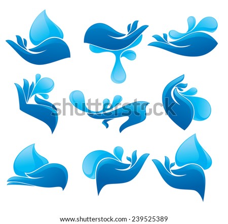 vector collection of clean women hands and fresh water