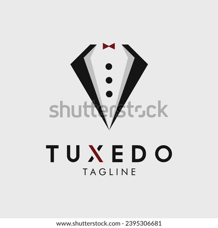 tuxedo logo vector illustration design for use brand identity initial
