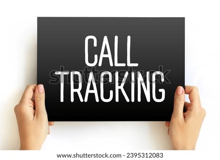 Call Tracking text on card, concept background