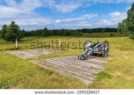 Field artillery at Saratoga National Historical Site in Upstate New York Royalty-Free Stock Photo #2395328417