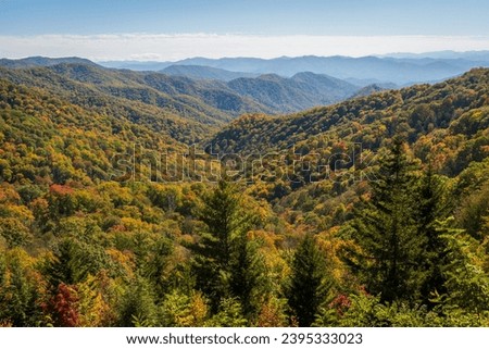Scenic Overlook at the Great Smoky Mountains National Park in North Carolina