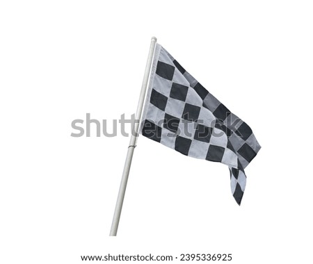 checkered flag waving isolated on white background. This has clipping path.