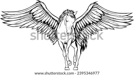 illustration of horse in outline design