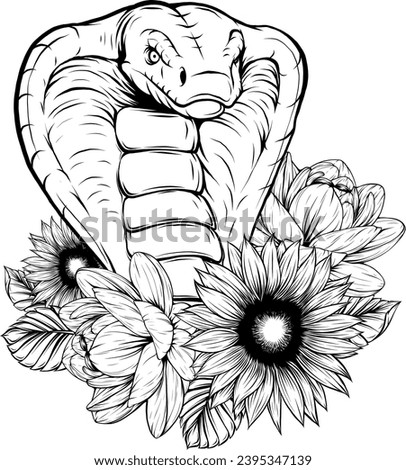 illustration of Cobra head in outline