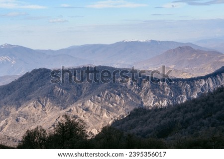 Amazing views in Kakheti. Beautiful panoramas near Tsiv-Gombori Pass. 