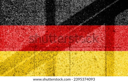 The German flag was exposed many times. Use as a basemap or background. Double exposure creative hologram.