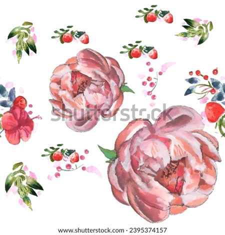 Seamless pattern. Pattern flower. Vector illustration in a watercolor style. Use printed materials, signs, objects, websites, maps.
