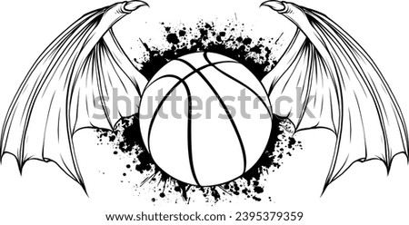 vector basket ball in black and white outline