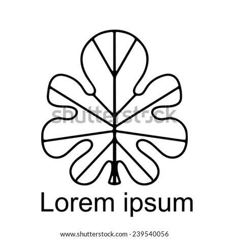 Palm leaf closeup icon isolated on white background, art logo design 