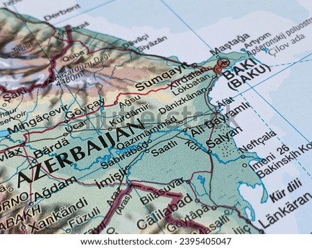 Map of Azerbaijan, world tourism, travel destination