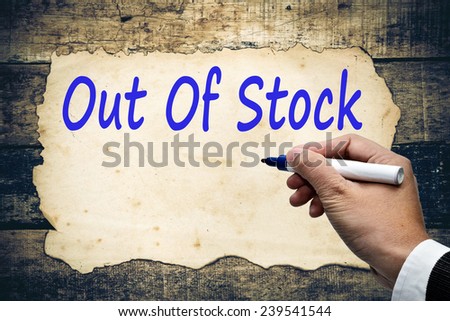 out of stock sign 