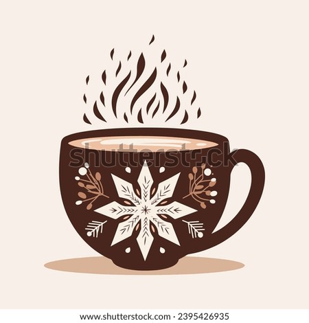 Hot cacao poster. Winter hot drink isolated. Cacao, coffee, tea, hot chocolate clip art