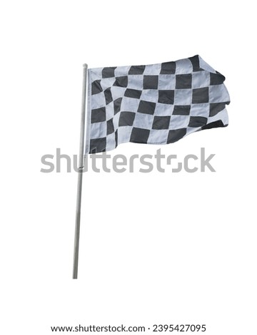 checkered flag waving isolated on white background. This has clipping path.
