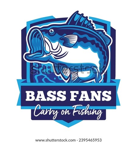 The Bass Fishing Logo Splash River Water Design