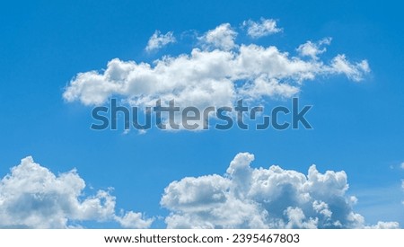 Photo of White Clouds and Blue Sky Cloudscape, passion concept. 