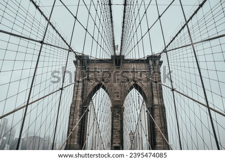 Photo of the Brooklyn Bridge with no people in Manhattan, New York City, United States.