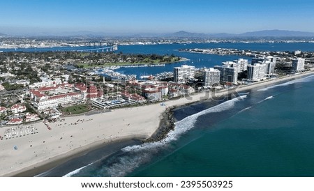 Conorado Beach At San Diego In California United States. Paradisiac Beach Scenery. Seascape Landmark. Conorado Beach At San Diego In California United States.
