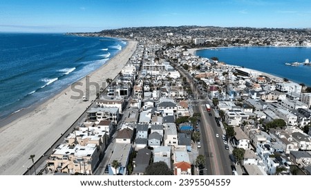 Mission Beach At San Diego In California United States. Paradise Beach Scenery. Seascape Harbor. Mission Beach At San Diego In California United States.