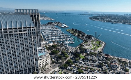 City Skyline At San Diego In California United States. Scenic Downtown Cityscape. Urban Coastal. City Skyline At San Diego In California United States.