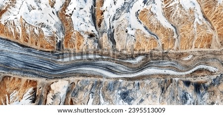 The river of life,  abstract photographs of the frozen regions of the earth from the air, abstract naturalism.