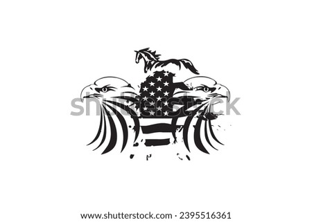 United States Logo Design Vector Stock . Made in usa Logo american flag . USA logo . American Flag Logo Patriot Eagle shield icon Vector illustration.