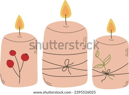 Vector set of cute decorative candles