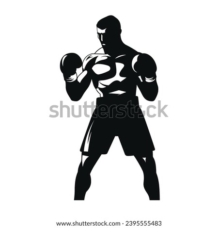 Boxer silhouette. Boxer black icon on white background