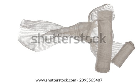 New, natural medical bandage roll,  isolated isolated on white, clipping path Royalty-Free Stock Photo #2395565487