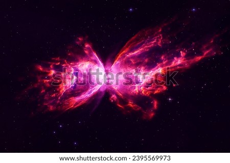 Red cosmic nebula. Elements of this image furnished by NASA. High quality photo