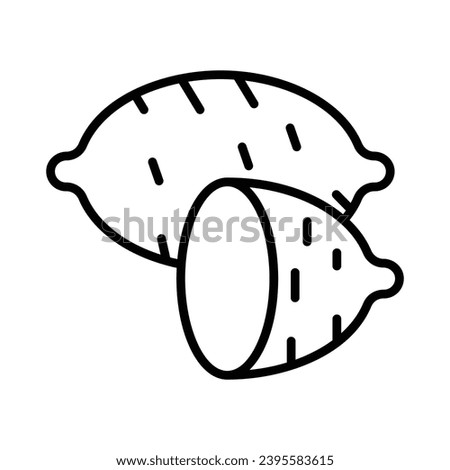 Sweet potato icon isolate white background vector stock illustration. Royalty-Free Stock Photo #2395583615