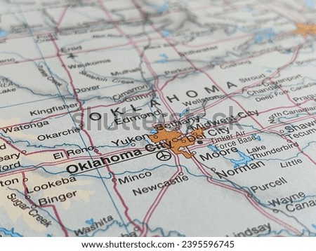 Map of Oklahoma City, Oklahoma, USA, world tourism, travel destination