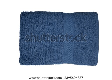 Top View Royal Blue Bath Towel with Elegant Arrow Design, Isolated on a Crisp White Background Royalty-Free Stock Photo #2395606887