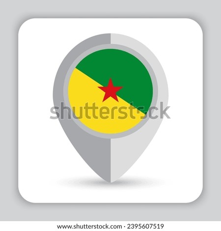 French Guiana Flag Pin Map Icon