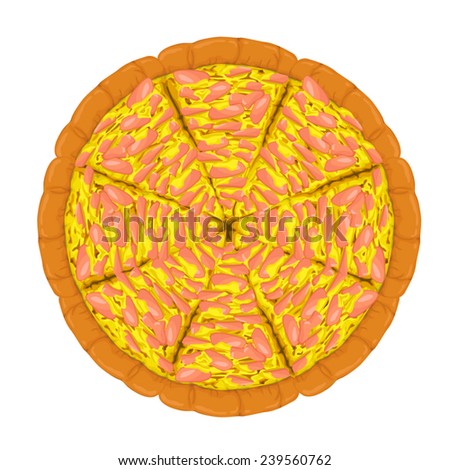 Pizza Ham and Cheese Slices. Vector