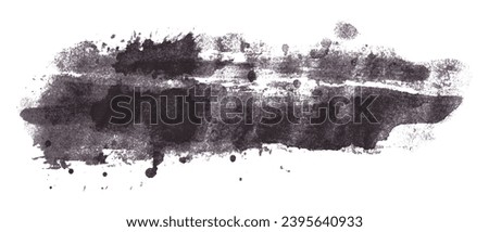 black gray watercolor background. Artistic hand paint. isolated on white background