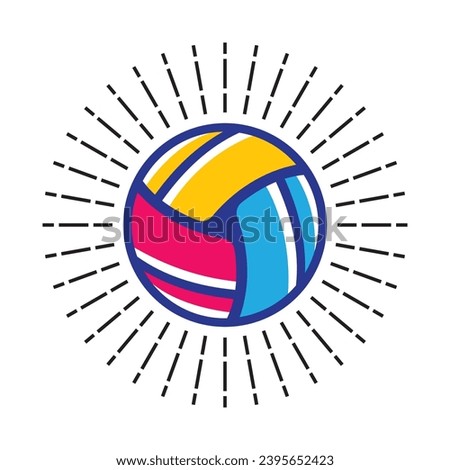 Volley ball logo images illustration design