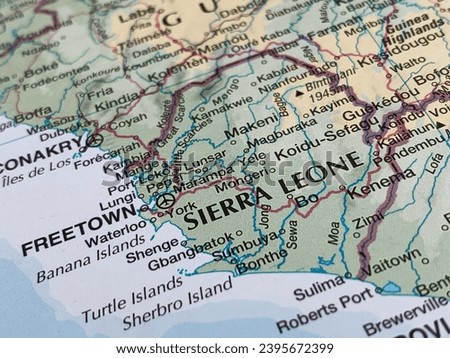 Map of Sierra Leone, world tourism, travel destination