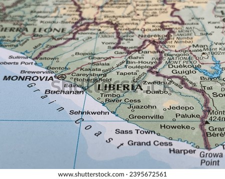 Map of Liberia, world tourism, travel destination