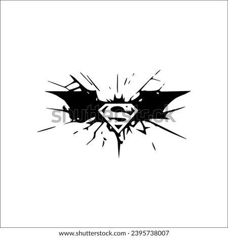 Dynamic Power Superman Logo in Splatter Paint Style