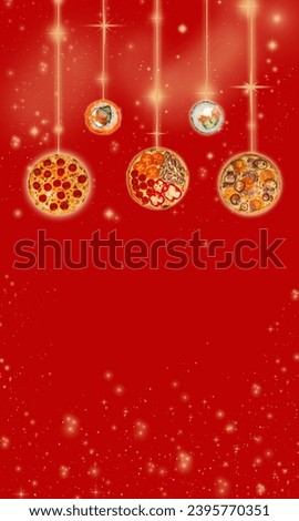 Christmas balls - pizzas and rolls