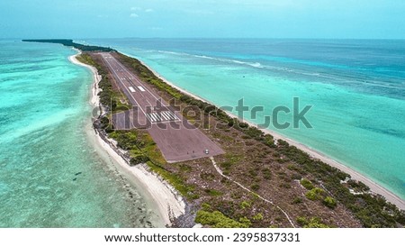 Agatti island airport lakshadweep, The only airport of lakshadweep which is in agatti Island, the island known as gateway of lakshadweep. Royalty-Free Stock Photo #2395837331