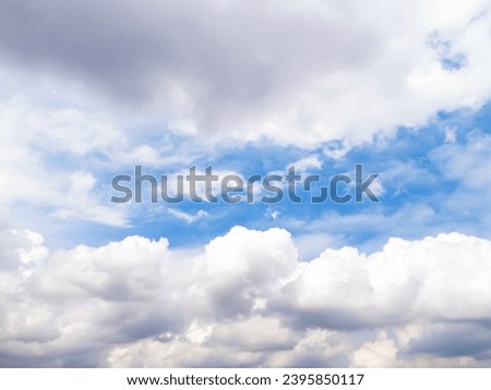 Beauty clouds in the sky. Contrast and bright colorful sky. Blue sky and white clouds